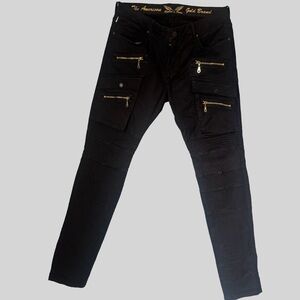Black Pants with Gold Zippers